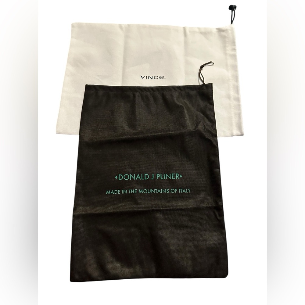 Bundle of 2 Donald Pliner Black & Vince White Dust Bags New